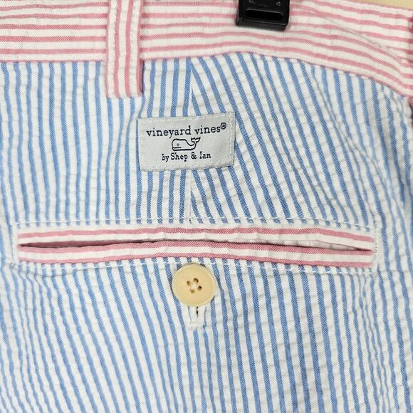 vineyard vines mens pierced seersucker club shorts size 38 pastel preppy yacht - Picture 7 of 7